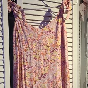 Floral Sleeveless Dress with Tie Straps